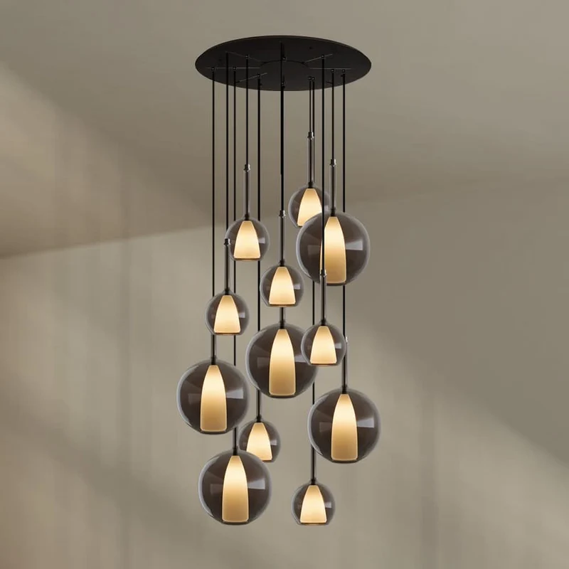 s.luce Belluna Galerielampe 12-flammig Ø 80cm Baldachin