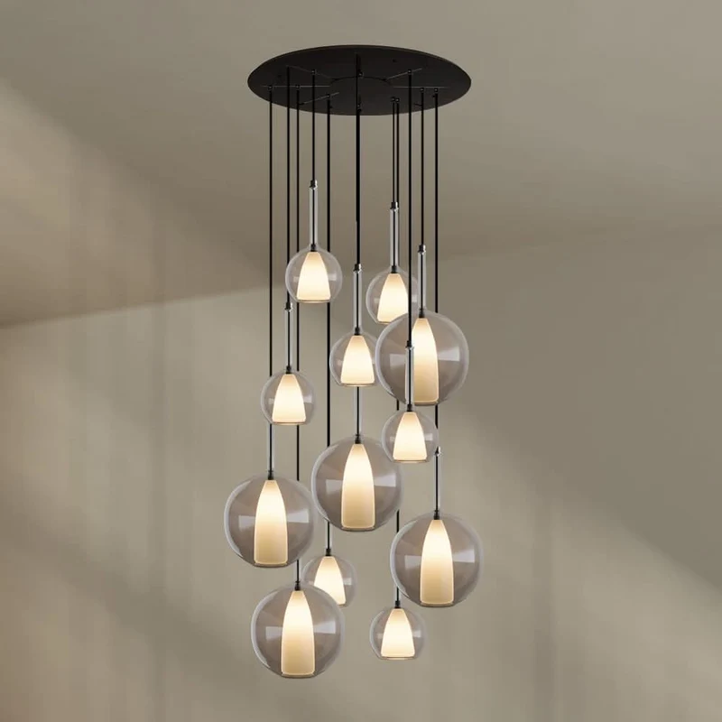 s.luce Belluna Galerielampe 12-flammig Ø 80cm Baldachin