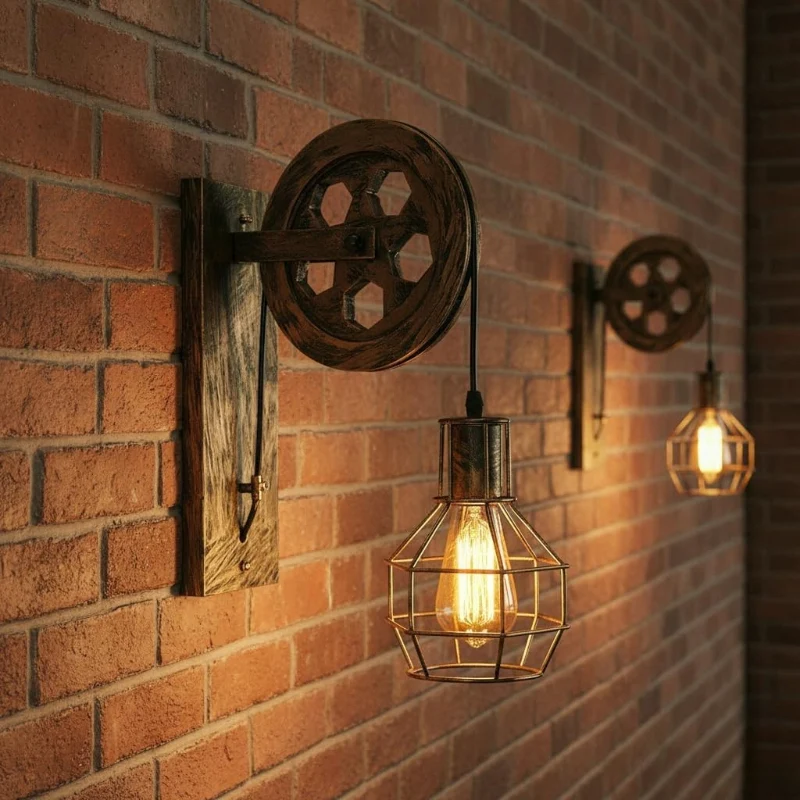 LEDSONE Vintage Rad-Wandlampe Industrial Flur ~3662