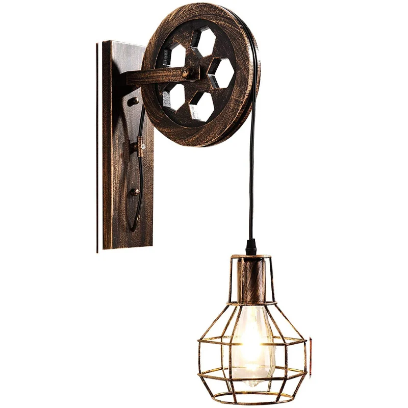 LEDSONE Vintage Rad-Wandlampe Industrial Flur ~3662