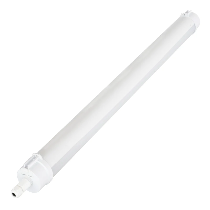 LED Feuchtraumleuchte, 120 cm, 40W-34W-28W einstellbar, max. 5558 lm, 3CCT,IP65, IK08, rund, durchschleifbar