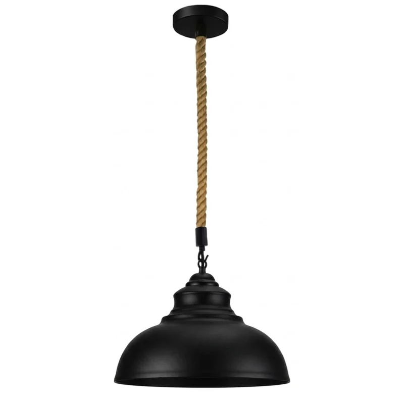 Hanfseil Deckenlampe Curvy schwarz | Deckenstrahler landhausstil~3788
