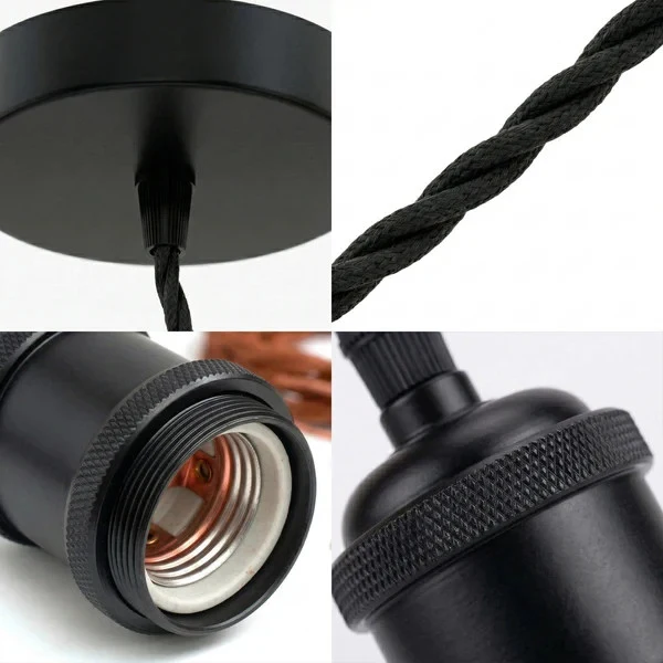 Pendelleuchte Verdrilltes Kabel mit Lampenfassung ~3813