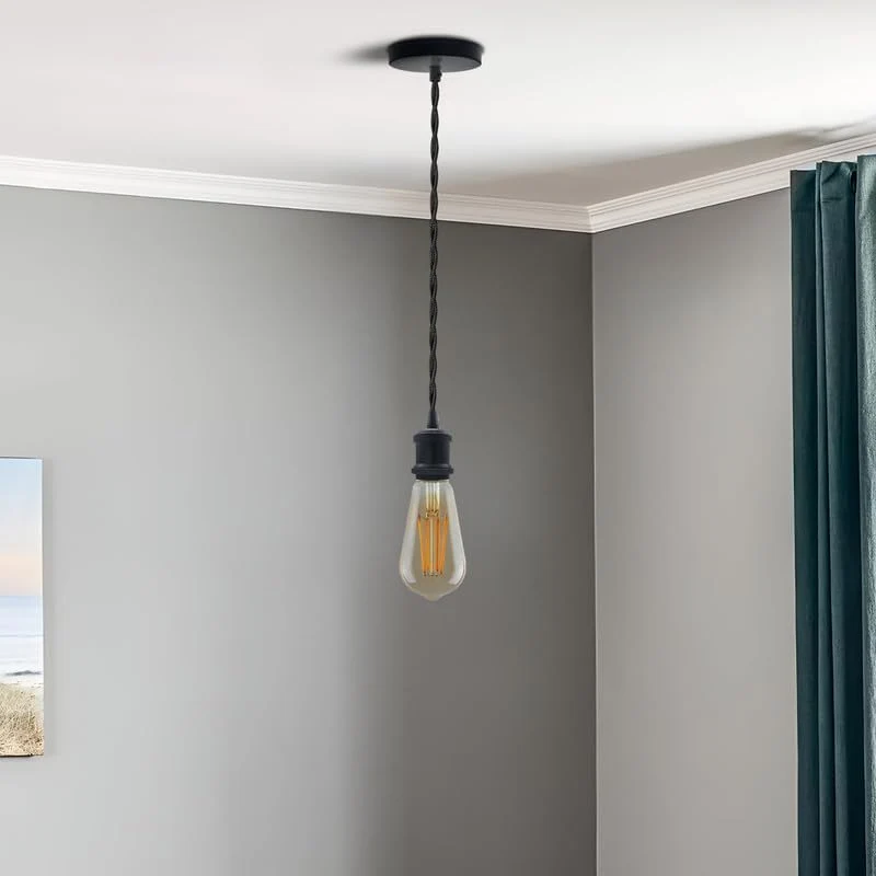 Verdrilltes Kabel mit Lampenfassung E27 ~3812