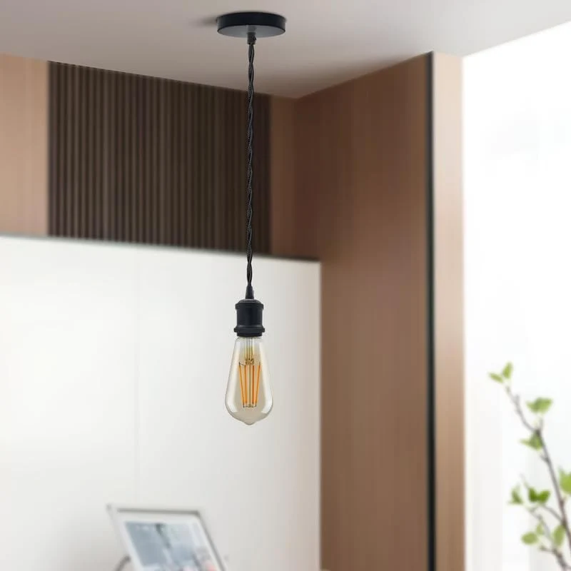Verdrilltes Kabel mit Lampenfassung E27 ~3812