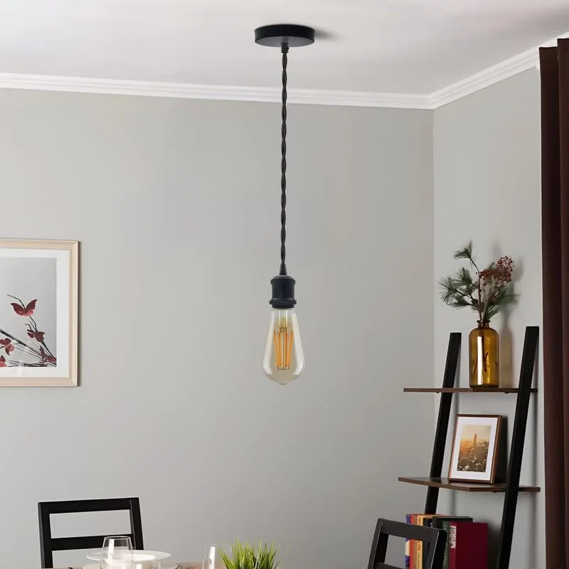 Verdrilltes Kabel mit Lampenfassung E27 ~3812