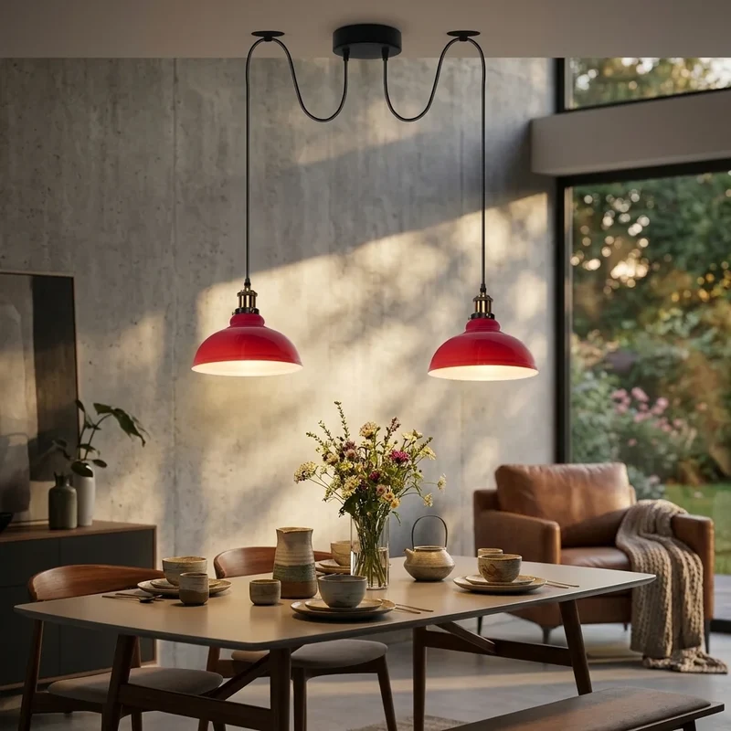 Spinnen-Pendelleuchte 2er-Köpfen, Affenschaukel restaurant bar Deckenlampe E27 ~3800