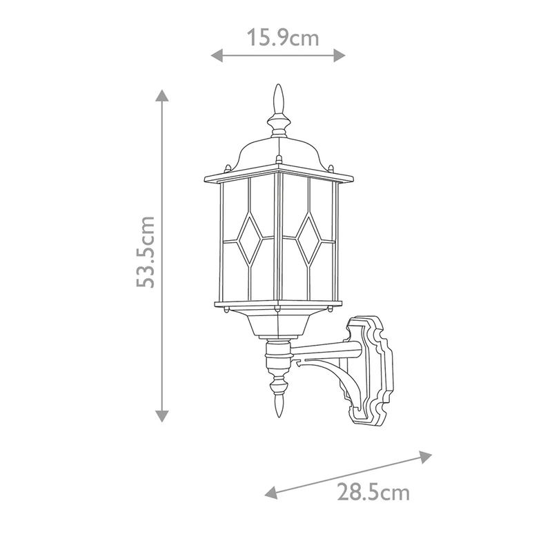 Außen-Wandlaterne Wexford 1-flammig IP44 Schwarz, Silber