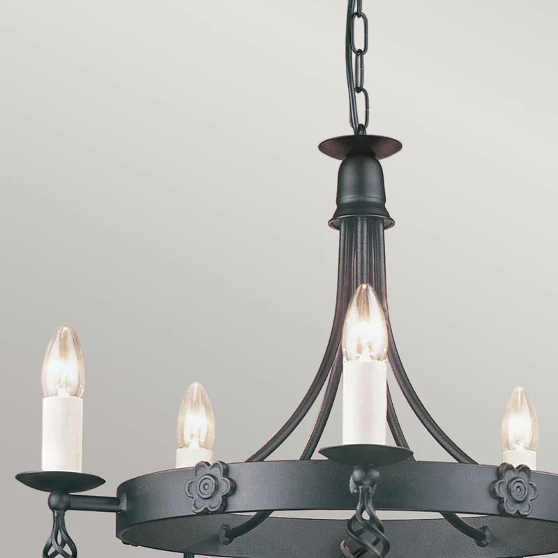 Kronleuchter Belfry 5-flammig Schwarz Ø 60cm