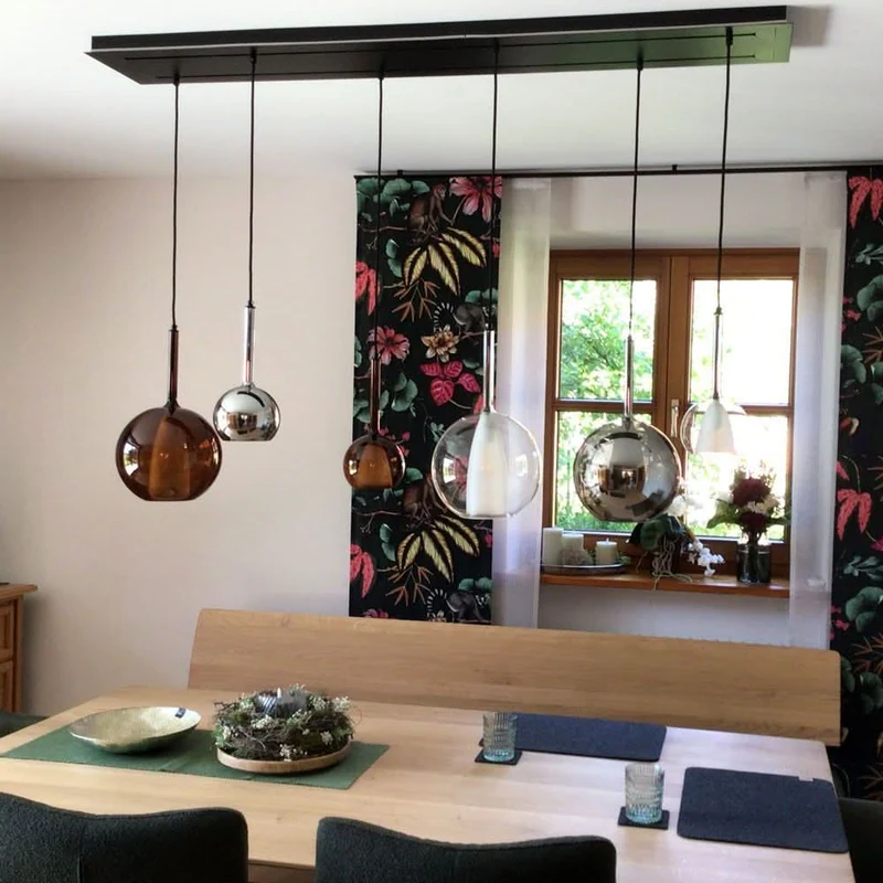 s.luce Belluna Esstischlampe 12-flammig 200cm 3-reihig