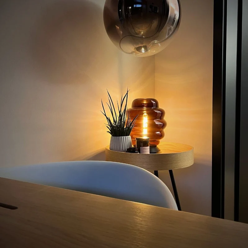 s.luce Echos Glas Tischleuchte E27 mit Schalter