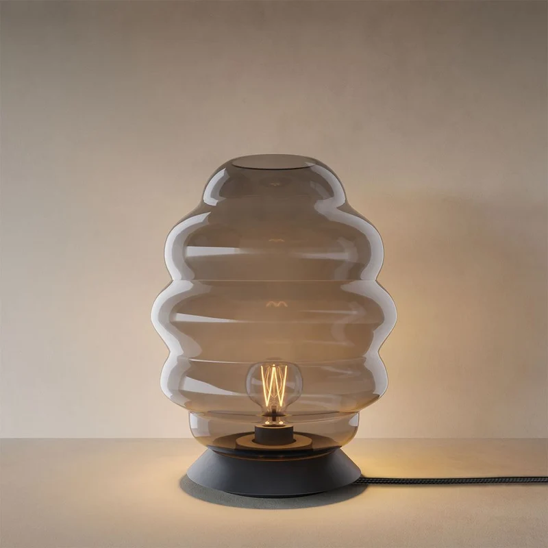 s.luce Echos Glas Tischleuchte E27 mit Schalter
