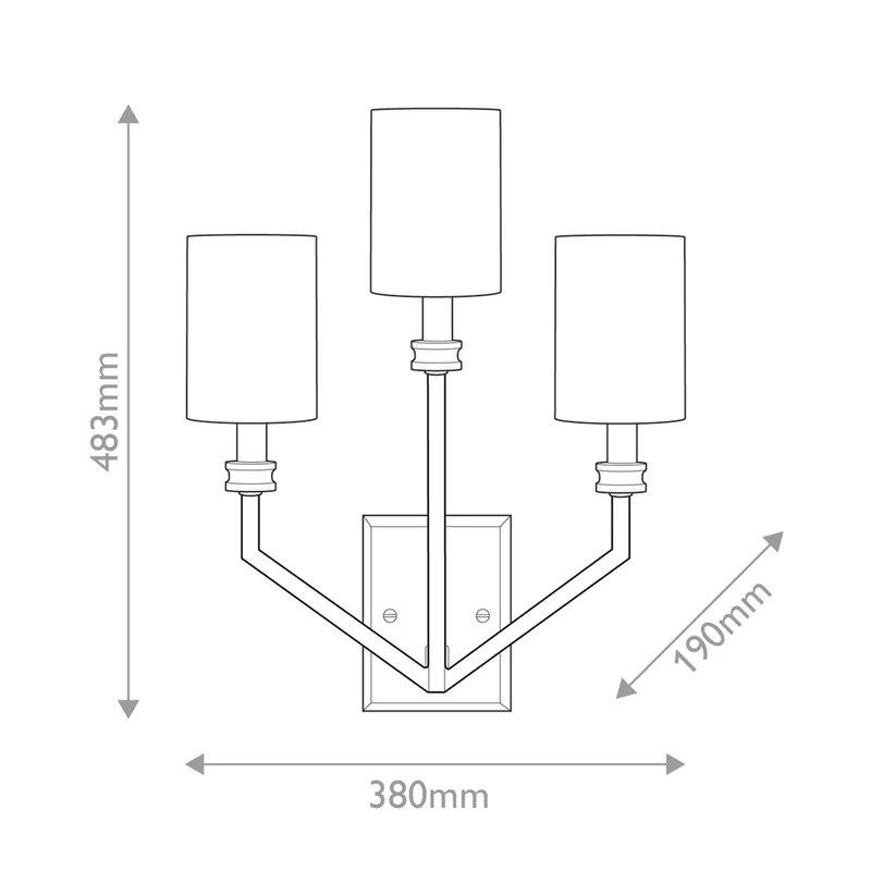 Wandleuchte Moore 3-flammig Ø 38cm