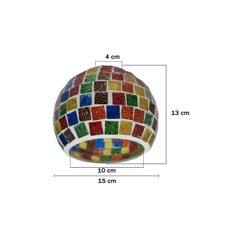 Mosaik-Glaslampenschirm Tiffany Handgefertigt Ersatzschirm E27/B22 ~3766