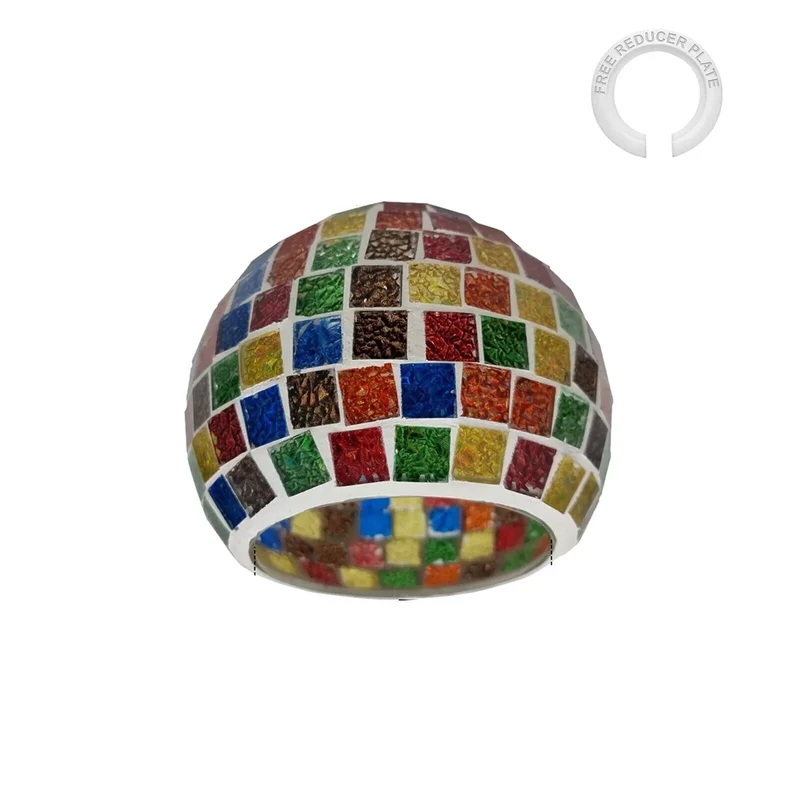 Mosaik-Glaslampenschirm Tiffany Handgefertigt Ersatzschirm E27/B22 ~3766