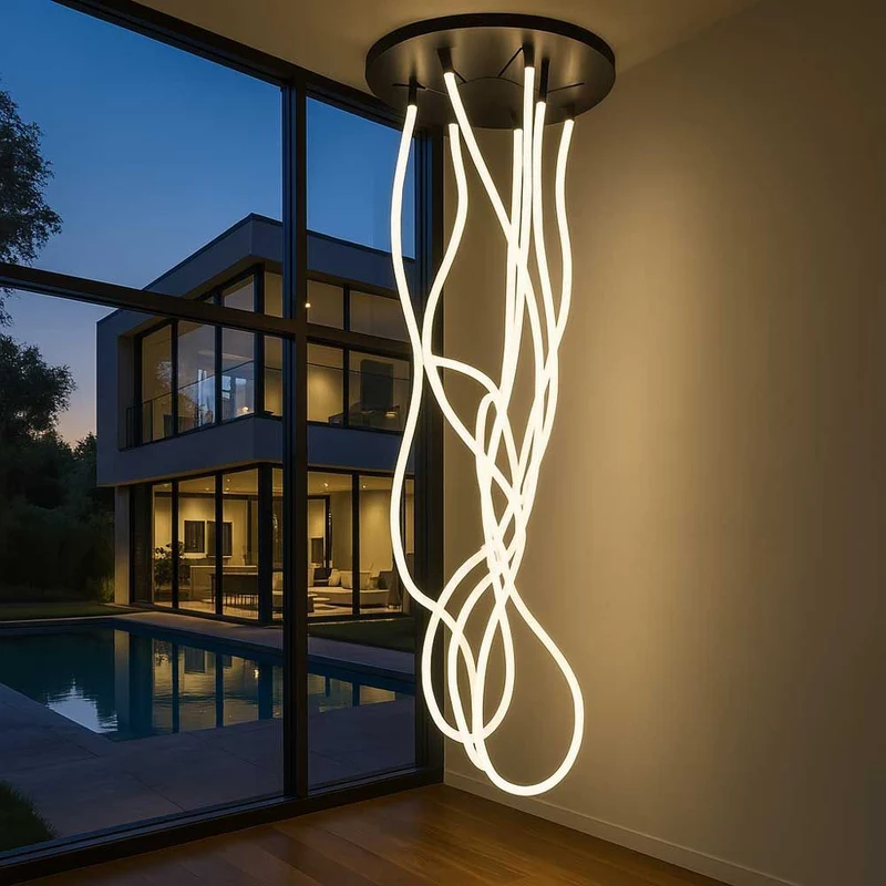 s.luce Arion organische Flex LED Hängelampe Licht-Schlauch Warmweiß