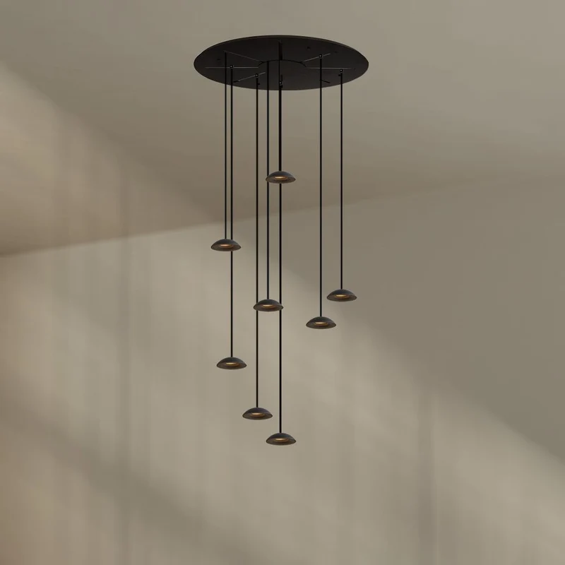 s.luce Santa Air LED Esszimmer-Pendelleuchte 8-flammig Ø 80cm Baldachin