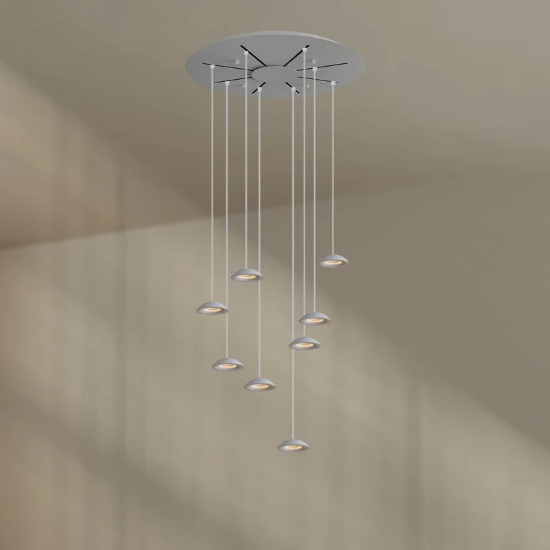 s.luce Santa Air LED Esszimmer-Pendelleuchte 8-flammig Ø 80cm Baldachin
