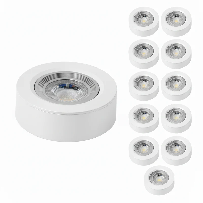 LED CCT Downlight, Ein- und Aufbaustrahler, schwenkbar, in Weiß, dimmbar, 5 W, 420 lm, 60°, 3000K-4000K-6500K einstellbar