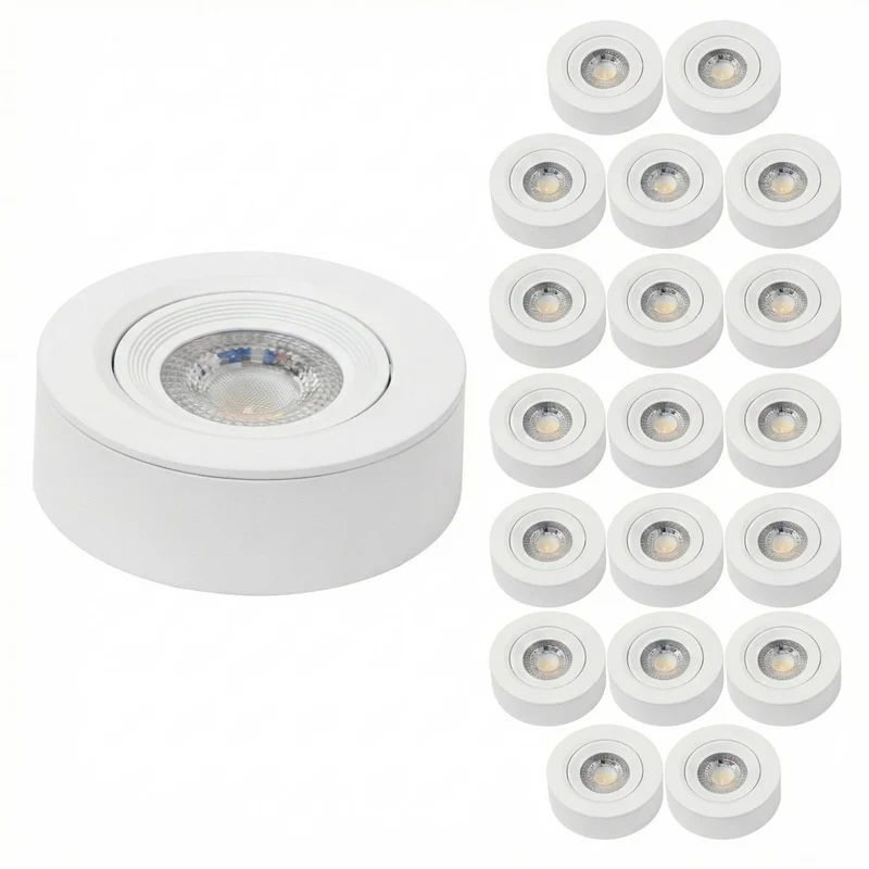 LED CCT Downlight, Ein- und Aufbaustrahler, schwenkbar, in Weiß, dimmbar, 5 W, 420 lm, 60°, 3000K-4000K-6500K einstellbar