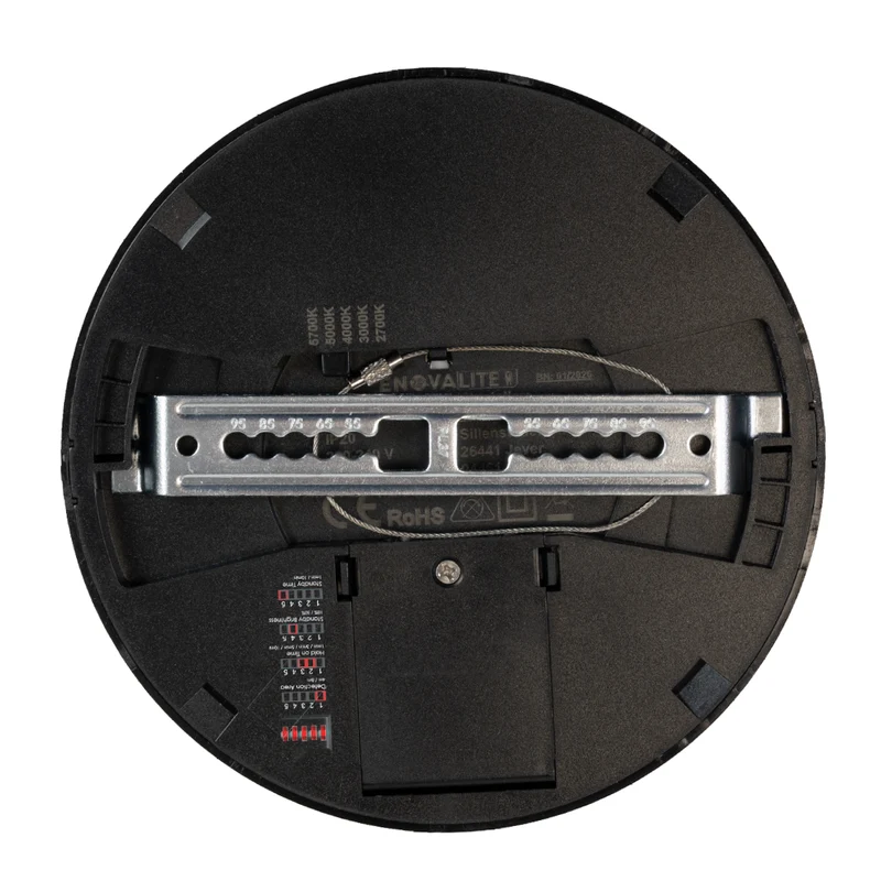 LED CCT Panel, Ein-/Aufbau, Bewegungssensor, Schwarz, 12 W, 1200 lm, Ø165 mm, 5CCT (2700 K– 5700 K), Lochdurchm. variabel, Anschlussbox