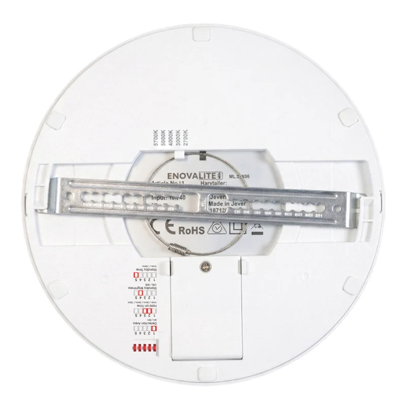 LED CCT Panel, Ein-/Aufbau, Bewegungssensor, 18 W, 1800 lm, Ø215 mm, 5CCT (2700 K– 5700 K), Lochdurchm. variabel, Anschlussbox