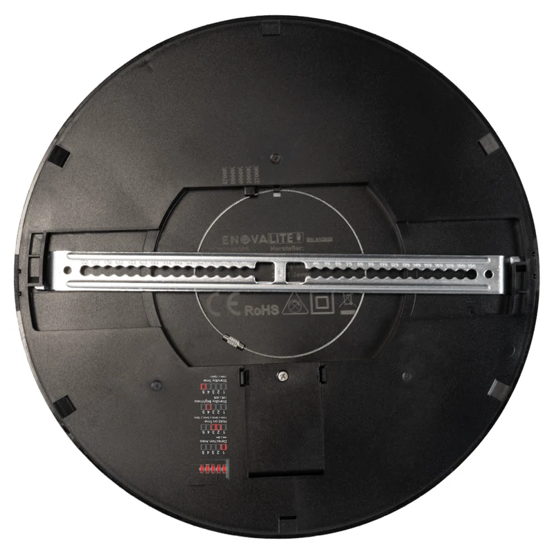 LED CCT Panel, Ein-/Aufbau, Schwarz, Bewegungssensor, 24 W, 2400 lm, Ø290 mm, 5CCT (2700 K– 5700 K), Lochdurchm. variabel, Anschlussbox