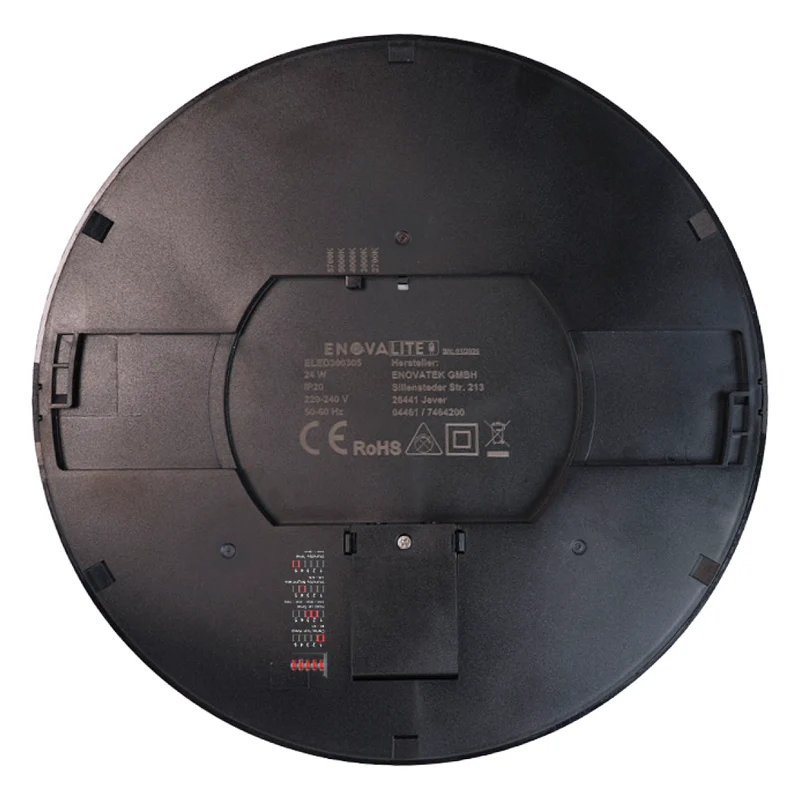 LED CCT Panel, Ein-/Aufbau, Schwarz, Bewegungssensor, 24 W, 2400 lm, Ø290 mm, 5CCT (2700 K– 5700 K), Lochdurchm. variabel, Anschlussbox
