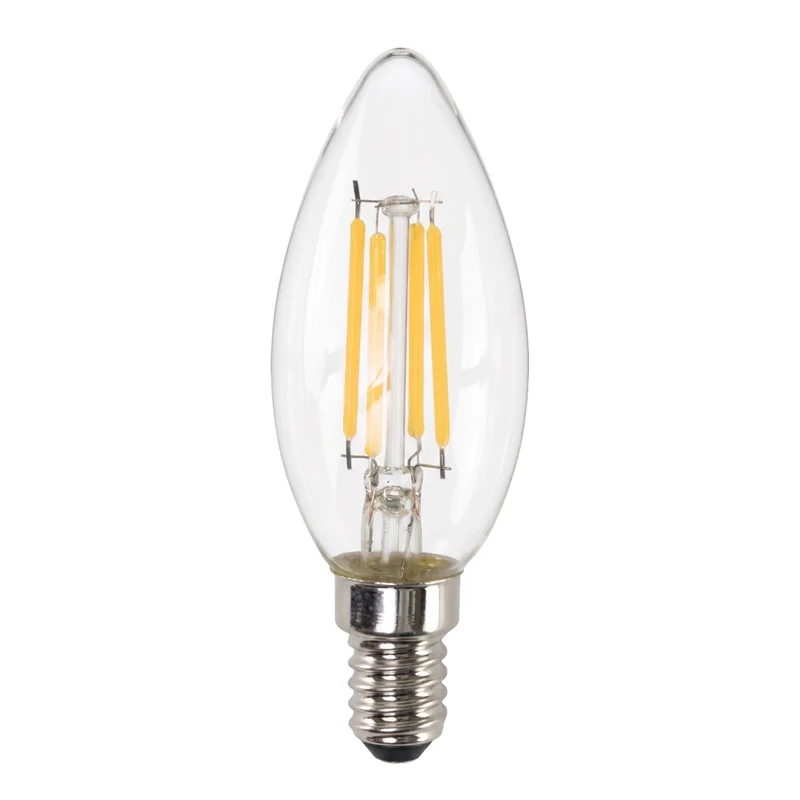 LED Filament Leuchtmittel, Kerze, C35, E14, 4W, 470 lm, 2700K, dimmbar