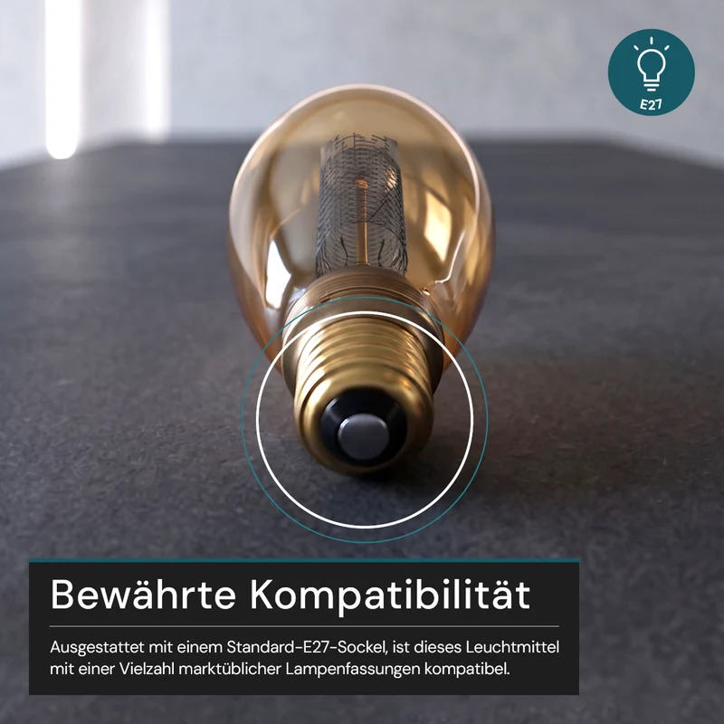 LED Filament Leuchtmittel, CANDLE, B75, E27, 3,5 W, 120 lm, 1800 K, dimmbar