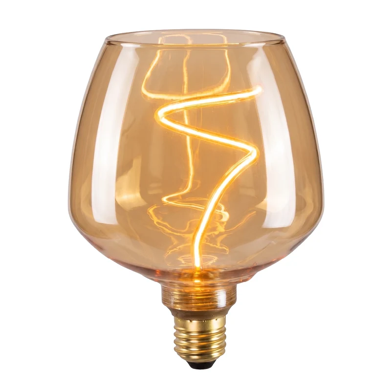 LED Filament Leuchtmittel, Bulbous, BN9, E27, 4W, 200lm, 1800K, dimmbar