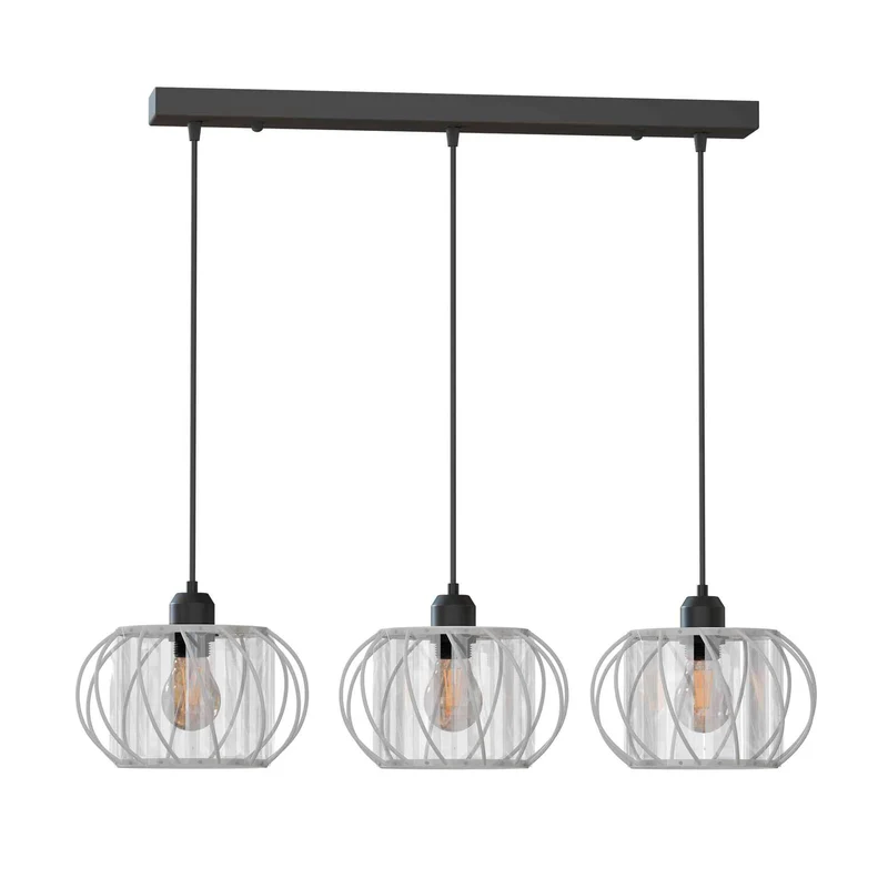 Hängeleuchte mit 3-flammige Kristallglas-Schirm | Decken Pendelleuchte~3608