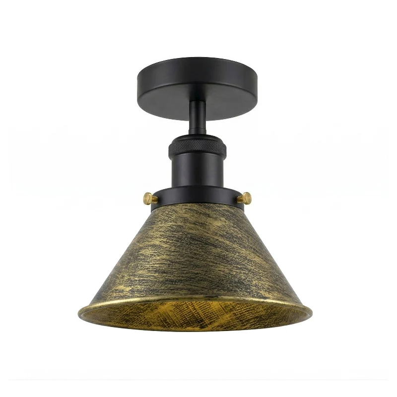 Vintage Deckenlampe Grün Messing-Fassung Flush Mount ~3627