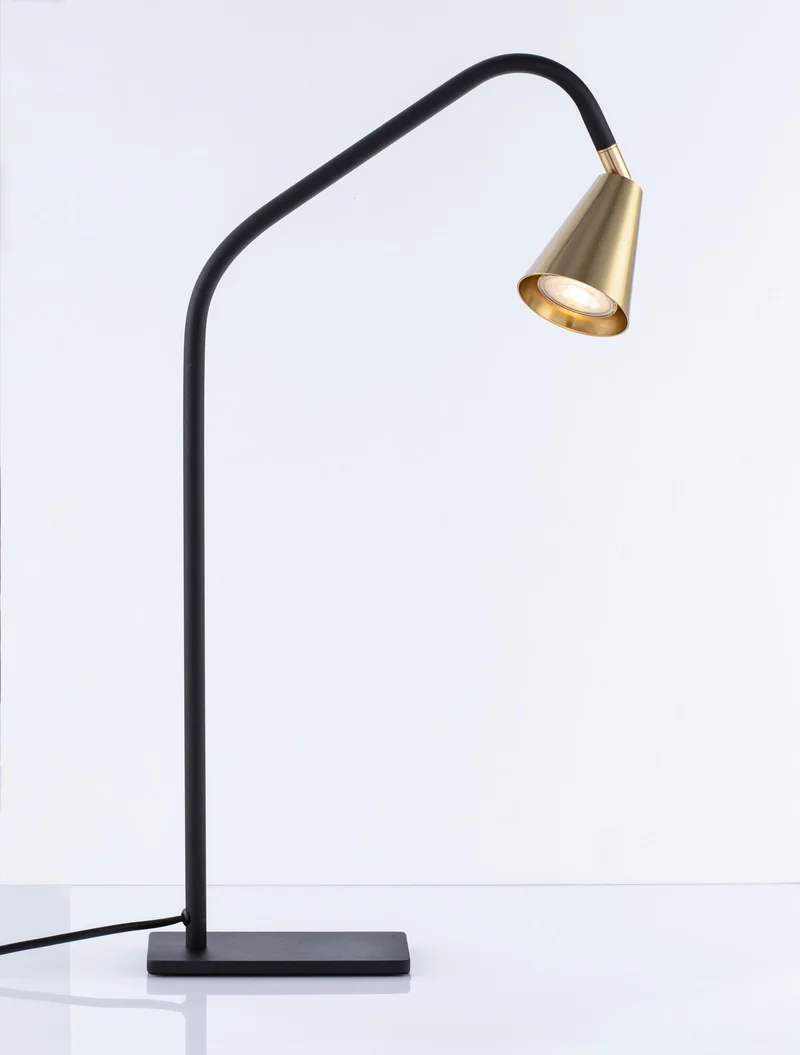 Geko Tischleuchte Schwarz, Gold