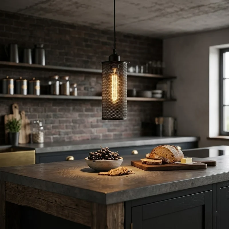 Zylinder Pendelleuchte Lochblech – Modern Loft Hängelampe Gitter | Höhenverstellbar | E27 ~3589