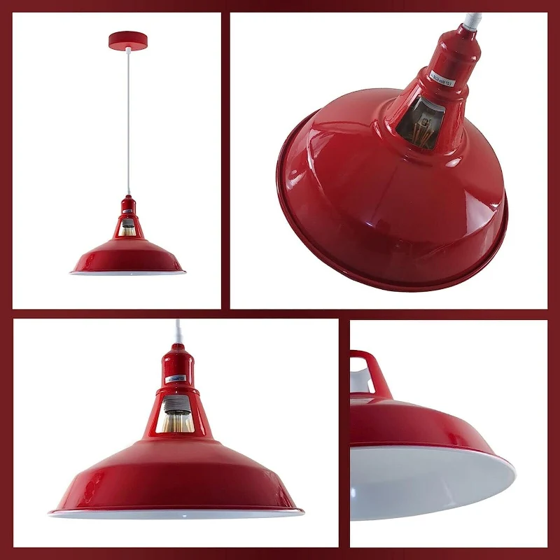 LEDSONE Industrial Hängeleuchte Metallschirm 30cm ~3586