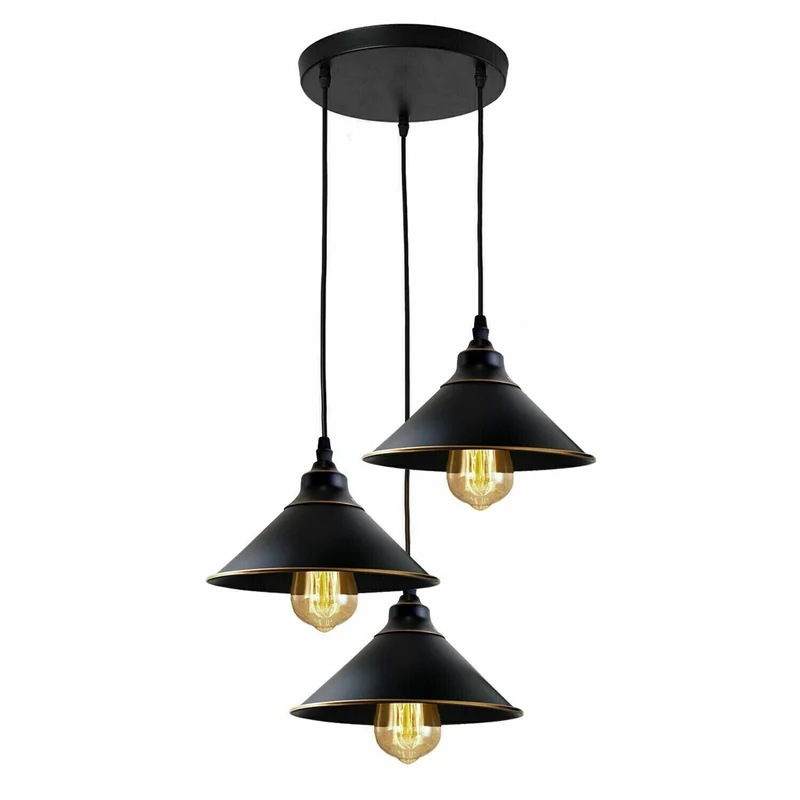 3er Hängelampe Schwarz ~3583