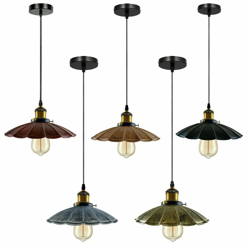 Hängelampe in Blütenform – Vintage Industrie Pendelleuchte | Ø 22cm | E27 ~3582