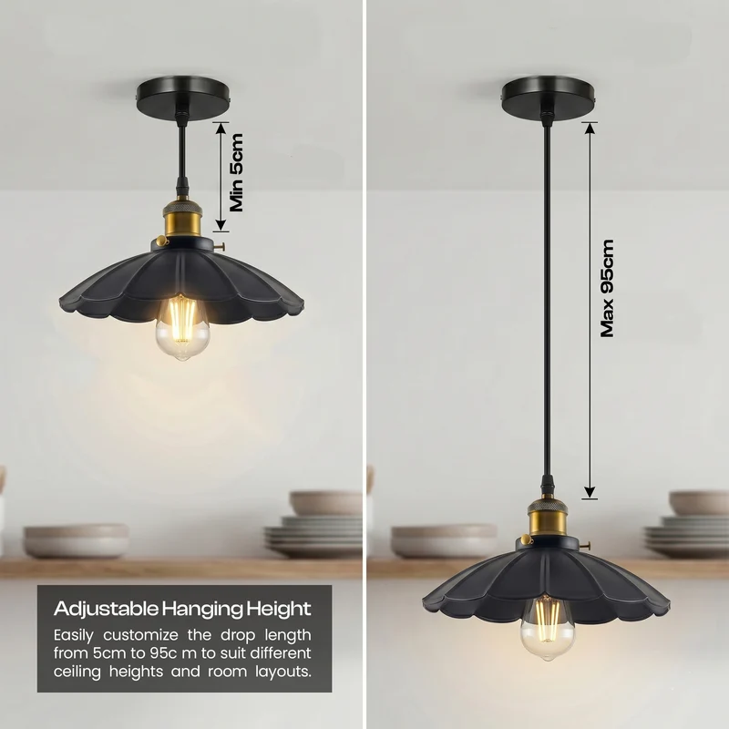 Hängelampe in Blütenform – Vintage Industrie Pendelleuchte | Ø 22cm | E27 ~3582