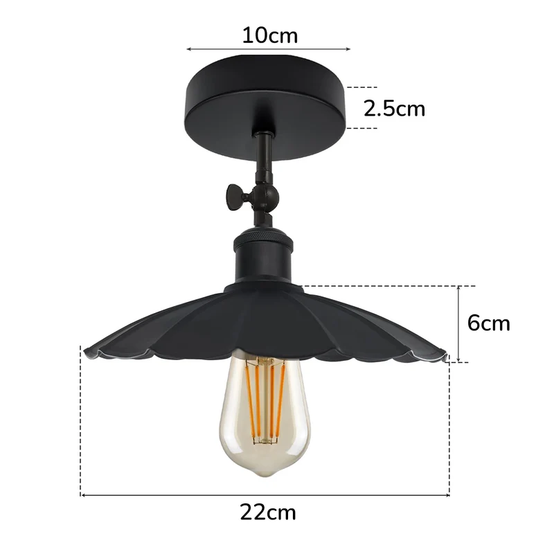 Schwarze Deckenleuchten verstellbar Vintage Deckenlampe~3259