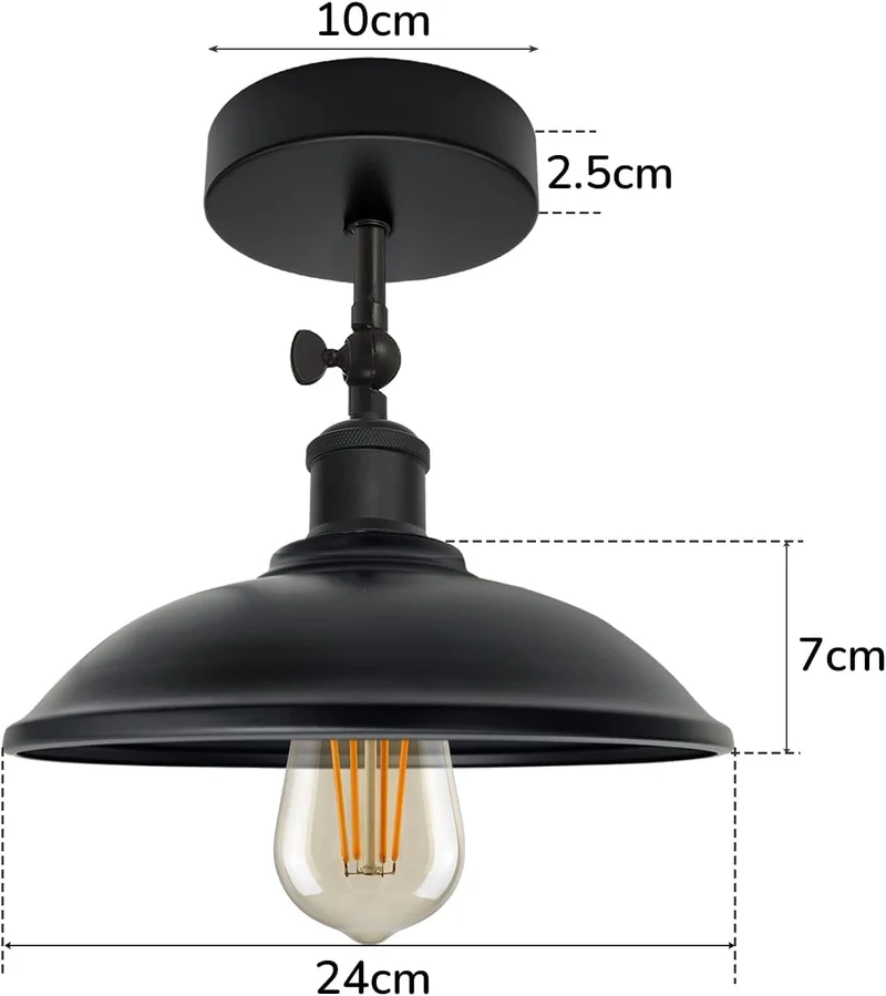 Schwarze Deckenleuchten verstellbar Vintage Deckenlampe~3259