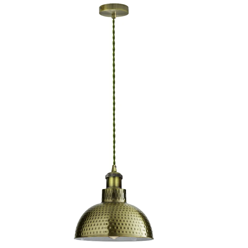 All Seasons Life E27 Pendel-Set Green Brass 1m Textilkabel ~3566
