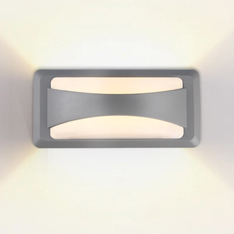 LED Wandleuchte, IP65, 12W, 500lm, 230x110x76 mm, 4200K (neutralweiß), grau