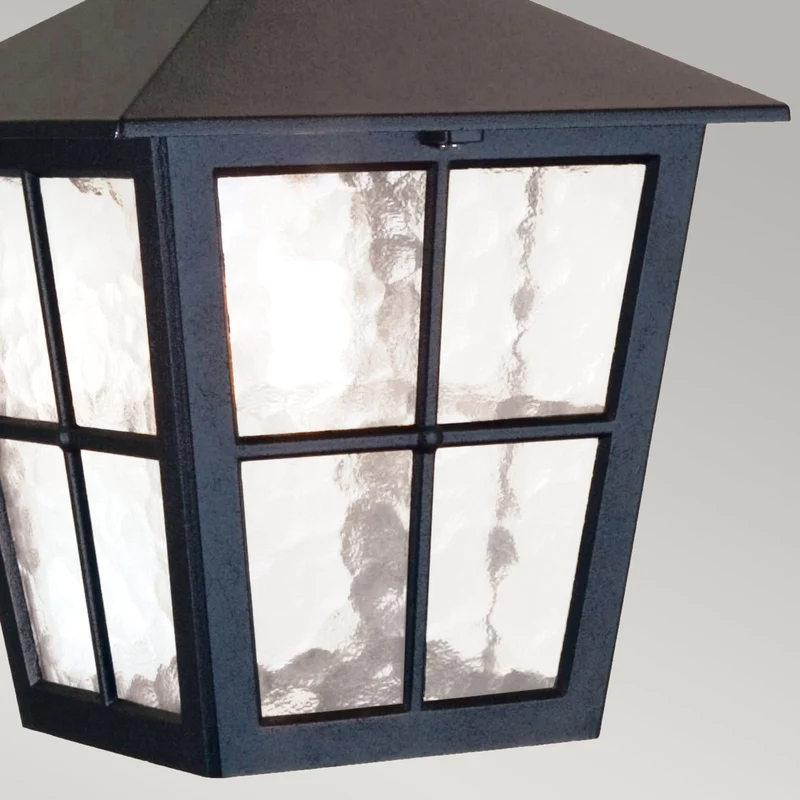 Außen-Pendelleuchte Canterbury 1-flammig Glas IP43 Schwarz