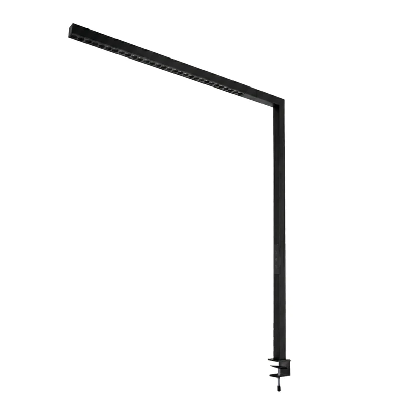 LED Büro-Klemmleuchtel Up/Down, UGR<16, CRI98, dimmbar, 45 W, 1200 x 40 x 1050 mm, 3500 lm, schwarz