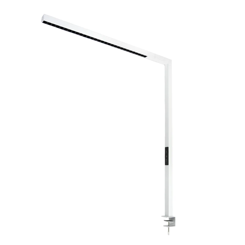 LED Büro-Klemmleuchte Up/Down, UGR<16, CRI98, dimmbar, 45 W, 1200 x 40 x 1050 mm, 3500 lm, weiß