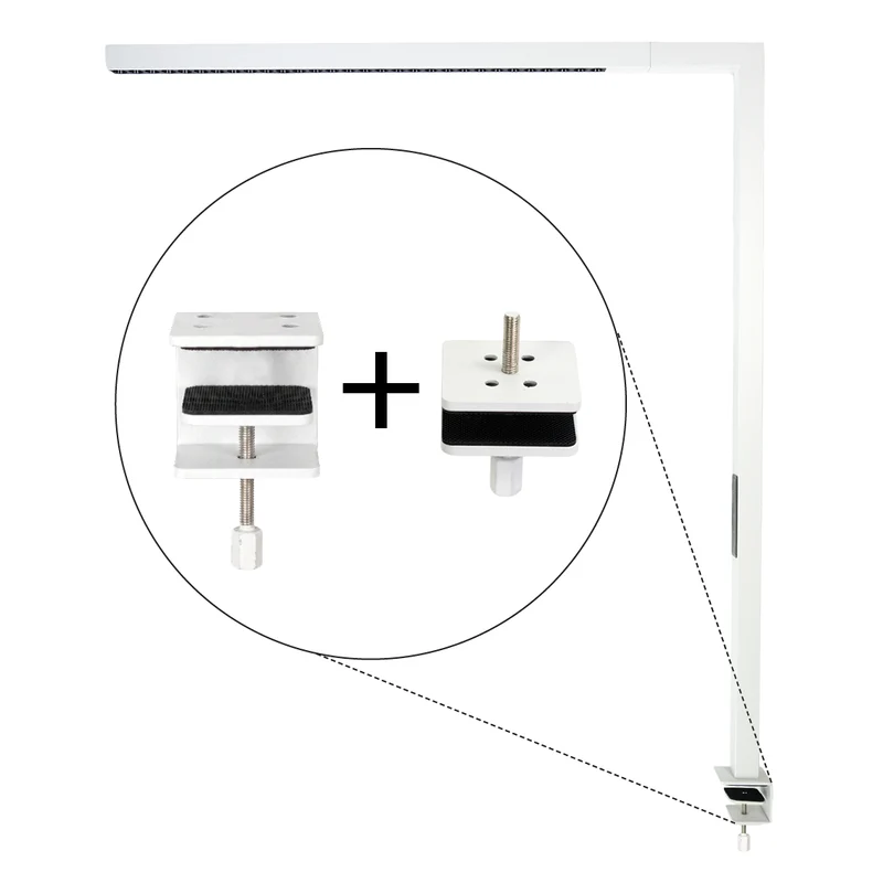 LED Büro-Klemmleuchte Up/Down, UGR<16, CRI98, dimmbar, 45 W, 1200 x 40 x 1050 mm, 3500 lm, weiß