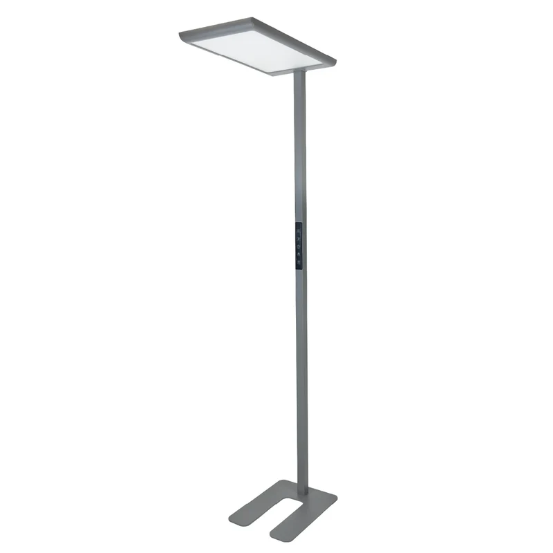 LED Büro-Stehleuchte, Up/Down, in Grau, 100 W, 7000 lm, 4000 K (neutralweiß), UGR<16, CRI98, dimmbar, RG0, Bridgelux LED, Arbeitsplatzleuchte