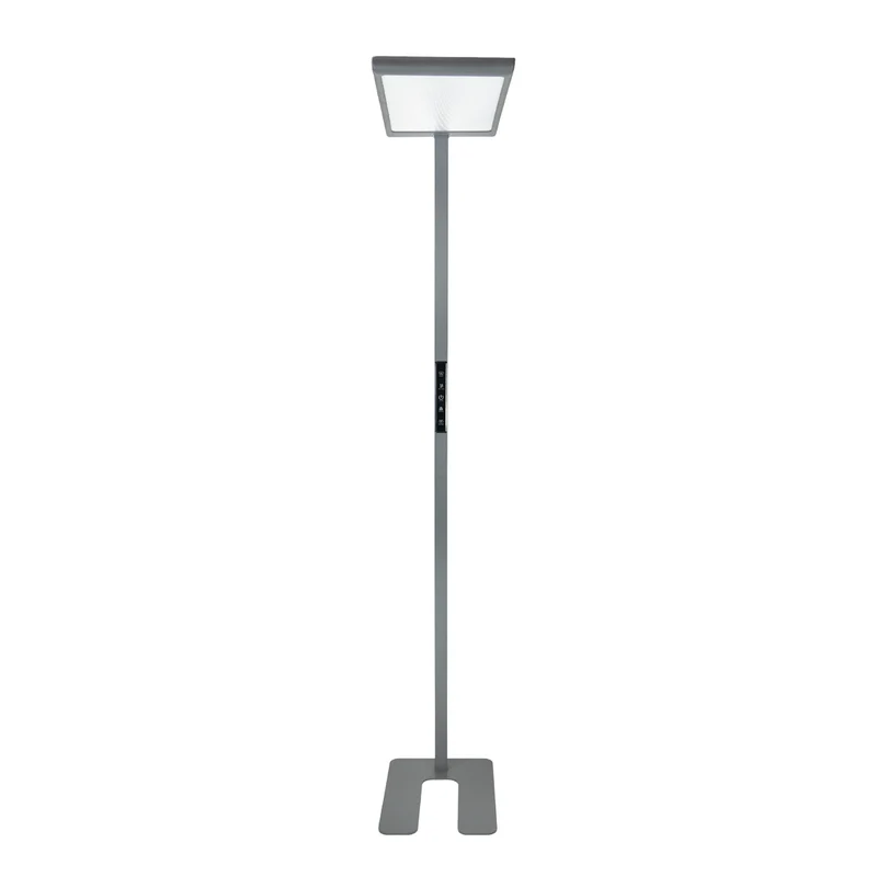 LED Büro-Stehleuchte, Up/Down, in Grau, 100 W, 7000 lm, 4000 K (neutralweiß), UGR<16, CRI98, dimmbar, RG0, Bridgelux LED, Arbeitsplatzleuchte