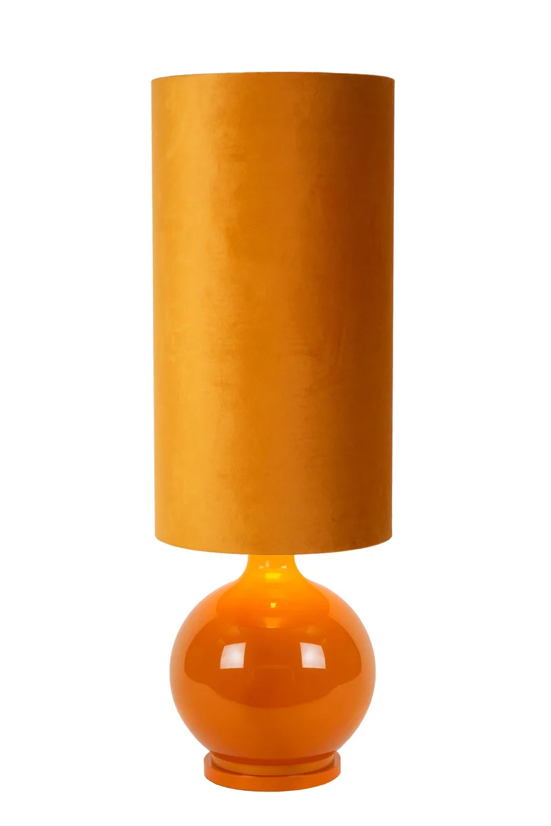 Stehleuchte Esterad Retro Glaskugel-Sockel Stoffschirm 100cm